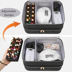 Nail Polish Organizer Bag Holds 50+ Bottles (15ml/0.5 fl.oz) &UV Nail Lamp - Image 3