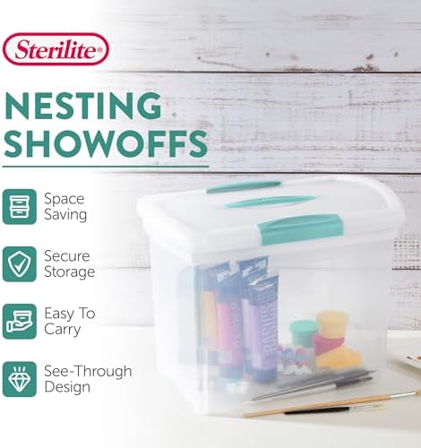 Sterilite Nesting ShowOffs Large Storage Bins w/Lids and Handles, 18-Pack - Image 3