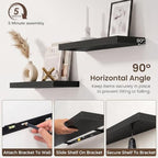 24 Inch Floating Shelves for Wall 2 Pack, Wood Wall Bathroom Shelves - Image 6