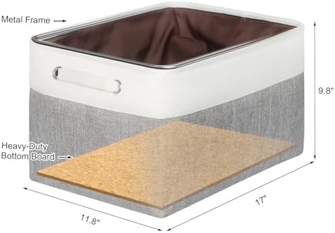 Fabric Storage Bins for Shelves, Rectangle Storage Basket, 3 Pack - Image 2