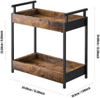 KLM Countertop Coffee Station Organizer, 2 Tier Wooden Shelf for Coffee Bar Accessories, Condiment Storage Caddy for Kitchen, Bathroom Counter Organizer, Home, Office - Brown - Image 3