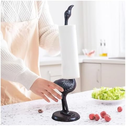 Flamingos Paper Towel Holder Cast Iron Paper Towel Holder Funny Toilet Paper Holder for The Floor or Counter in The Kitchen or Bathroom Bronze Rustic by mozhixue