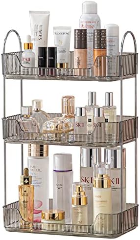 shuang qing 3 Tier Bathroom Counter Organizer Countertop Storage, Cosmetics Skincare Shelf Organizer, Makeup Organizer Perfume for Dresser Vanity Tray, Spice Rack Organizer for Kitchen - Gray by SHUANGQING