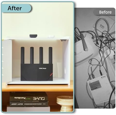 WiFi Router Storage Cabinet, WiFi Box Hider with Cable Management - Image 6
