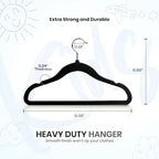 Utopia Home Kids Velvet Hanger 150 Pack – 11" Premium Baby Hangers - Black - Image 2