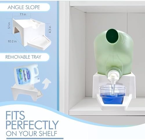 Liquid Laundry Detergent Holder Stand with Drip Tray - 2 Pack - White - Image 2