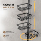 KEGII Corner Shower Caddy, 6-Tier Tension Pole with Towel Holder - Image 6