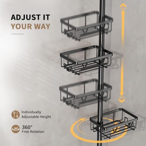KEGII Corner Shower Caddy, 6-Tier Tension Pole with Towel Holder - Image 6