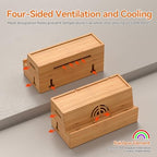 Bamboo Cable Management Box, Natural Color, 31X14X15.5CM - Image 5