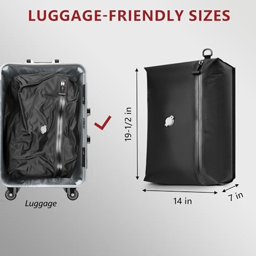 SUOCO Travel Pack Vacuum Kit, Vacuum Seal Bags for Clothing Travel with Cordless Pump, Carry-on Size Compression Packing Cubes for Luggage Suitcase Backpack, 4 Small - Image 5