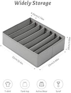 4 Packs Adjustable T-shirt Drawer Organizers for Clothing with 6 Adjustable Dividers, 7 Grids Wardrobe Storage Box, DIY Clothes Organizer for Folded Clothes, T-shirt, Legging - Image 5