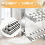 Taaji Towel Racks for Bathroom 24 inch, 2 Tier with Towel Bars, Brushed - Image 5