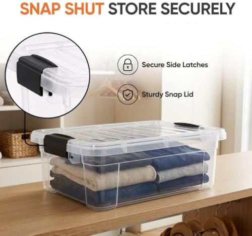 Superio Storage Bins with Lids, Clear Plastic Containers for Organizing, Stackable Totes, BPA Free, Odor Free, Organizer Boxes for Home, and Dorm (8 Pack, 22.75 Qt) - Image 6