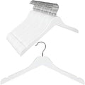 TOPIA HANGER White Wooden Hangers 30 Pack, 0.28 inch Slim Wood Clothes Hanger with Flat Design and Smooth Notches, Lightweight & Durable Space Saving Hangers for Shirt, Coat, Camisole-CT31W by TOPIAHANGER