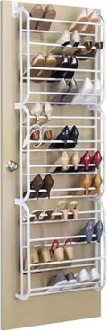 Whitmor 36 Pair Over The Door Shoe Organizer, 12 Tier Hanging Shoe Organizer, Heavy Duty Metal Shoe Holder, Hanging Shoe Rack for Closet Organizer & Storage, 72" L x 22.5" W x 7.5" H, White by Whitmor