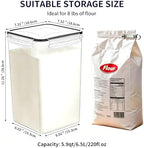 4pc 6.5L Large Airtight Plastic Canisters with Lids, Cups & Labels - Image 2