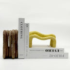 Lukitas Unique Wave Decorative Bookends Heavy Duty Non-Slip, Resin 7.5'' - Image 5