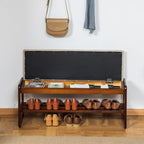 SOBIBO Solid Wood Shoe Rack Bench with Flip-Top Storage, Gray, 39.4" - Image 2