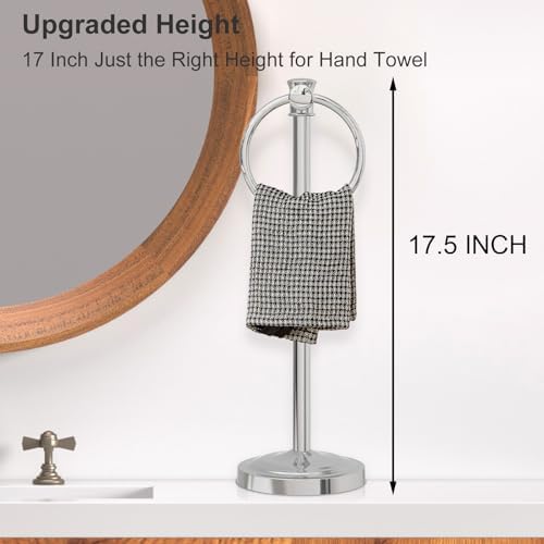Hoimpro Hand Towel Holder Stand Free Standing Towel Bar Polished Chrome - Image 2
