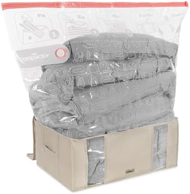 Compactor XXL Vacuum Storage Bag & Semi-Rigid Box, Closet Organizer, 210L by Compactor