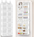 Over The Door Organizer 6 Tiers, Extra Large Behind Door Storage of 12 Compartments, 80 lbs Weight Capacity Hanging Storage Organizer with Clear Window Kids Toys, Shoes,Diapers, Room Storage, White by Ofiray-home