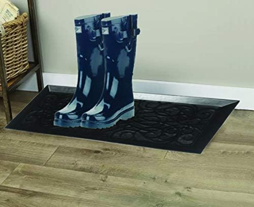 Superio Rubber Boot & Shoe Tray, 34 x 14 x 2 Rectangle, Heavy Duty, Protects Floors from Water and Dirt, Waterproof for All Weather Indoor Outdoor Use, Black (2) - Image 3