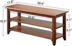 XKZG Shoe Rack Bench Wooden Shoe Storage Bench Entryway Bench, Brown, 39.4" - Image 2