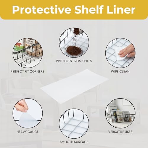 12PK Wire Baskets for Pantry Storage and Organization, Storage Baskets for Shelves with Liners, Kitchen Baskets, Bronze - Image 6