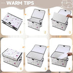 Stackable Storage Bins with Lids,Closet Organizers Fabric Box for Home and Office,Blanket Clothes Organizers,Under Bed Storage Containers 3 Pack - Image 3