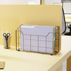 Univivi 3 Pack Wall File Organizer Rack 14 inch Hanging File Holder, Black - Image 3