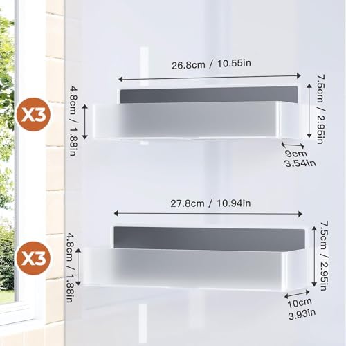 Mystozer Magnetic Spice Rack for Refrigerator Clear, 6 Pack - Image 6