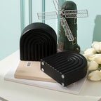 Black 2 Pcs Boho Arch Concrete Bookends for Shelves, Rainbow - Image 5