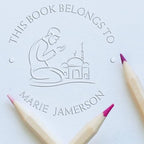 Custom Made Return Book Seal Press - Hybrid Praying Man Design | Personalized Home Library Paper Embosser for Islamic School Teachers | Customized Seal Press for Books, Documents, and Certificates - Image 4