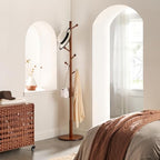VASAGLE Solid Wood Coat Rack, Free Standing, 8 Hooks, 3 Height Options - Image 3