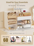 Booklov Small Makeup Organizer for Vanity Countertop, White - Image 2
