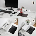 YECAYE 2 Pack Cable Management Box, Pet Friendly Cable Box Organizer for Home & Office, Child-Proof Floor Cord Cover, Cord Management and Cord Hider, White - Image 3