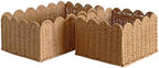 Scalloped Basket, Wicker Storage Baskets, Hand Woven Baskets for Shelves,Natural Baskets for Organizing (S+M) by Unknown