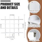 Suzile 5x5 Wall Shelf for Tea Cups Saucers, Rustic Wood Rack, White - Image 2