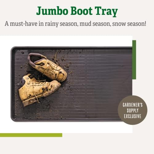 Gardener's Supply Company Jumbo Boot Tray | Multi-Purpose All Weather Waterproof Indoor and Outdoor Shoes Mat Made with Recycled Plastic | 43-1/4" L x 21-2/3" W x 2" D - Image 2