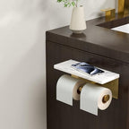 FORIOUS Double Marble Toilet Paper Holder with Phone Shelf, Commercial - Image 2
