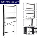 Over The Toilet Storage Rack, 3-Tier Bathroom Organizer Shelf with Toilet Paper Holder & 3 Hooks, Freestanding Metal Over Toilet Storage Shelves for Small Bathroom Spaces, Brown - Image 5