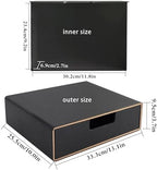 Stackable Organizer Drawer PU Leather Classic Handmade,Organize Home Office Desk Accessories and Sort Letter-Size Paper/a4 Document,Desk Caddy with Drawers Storage Box,13.1x10x3.7inches,Black - Image 3