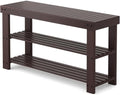 Sweetcrispy 3-Tier Shoe Rack Bench for Entryway, 35 Inches, Brown by Sweetcrispy