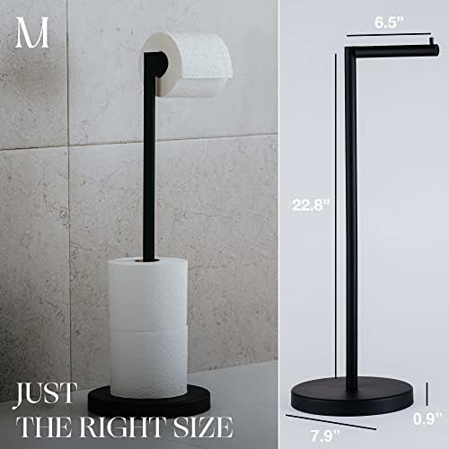 Marmolux Acc - Free Standing Toilet Paper Holder Stand 1pc - Bathroom Storage for 4 Rolls of Toilet Tissue Modern Stainless Steel Matte Black - Toilet Roll Stand - Image 2