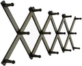 SKOLOO Hat Rack for Wall with 14 Hooks, Solid Wooden, Modern, Expandable Coat Rack Wall Mount for Coats, Hats, Bags, Baseball Caps, Dark Walnut Color by SKOLOO