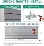 FRAYSCENT Slat Wall Paneling Garage Slat Wall Storage Systems Slatwall Panels Power Tool Organizer Wall Mount, PVC Garage Storage & Organization Products Slate Board (Grey, 4ft x 4ft) - Image 5