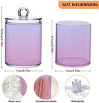 4 Pack Qtip Holder Dispenser with Lids,Blue Pink Gradient Storage Containers,Bathroom Canisters Organizer for Cotton Ball,Cotton Swab,Cotton Round Pads,Floss 21214685 - Image 2