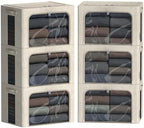 FHSQX 6 Pack Clothes Storage Bins,Beige, 15.7x11.8x9.8inch(30L) by FHSQX