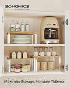SONGMICS Cabinet Organizer Shelf, Set of 3 Spice Rack, Kitchen Storage - Image 2