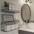 WOPITUES Floating Shelves for Bathroom Decor Art, Modern Grey - Image 5
